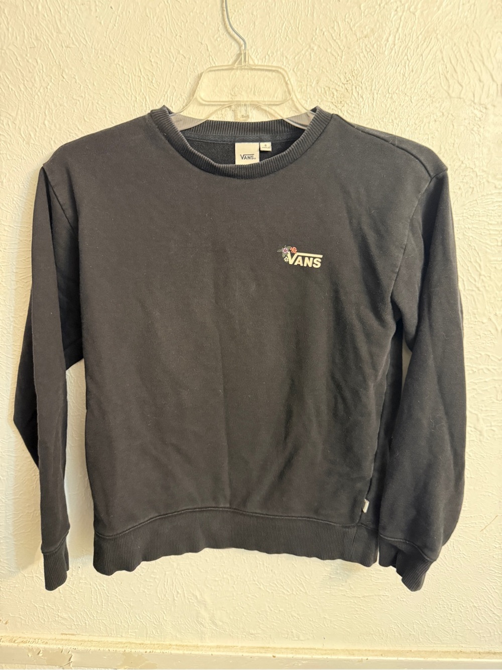 Vans Black Crewneck Sweatshirt with Small Logo